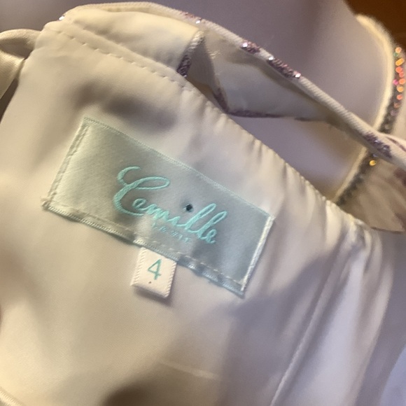 Camille  prom size 4 Purple and White Skirt dress set corset back 311 - Picture 5 of 10